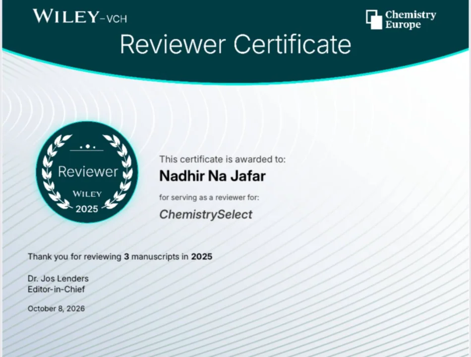 Commendation of the academic competence of Professor Dr. Nazir Najm Abdullah.