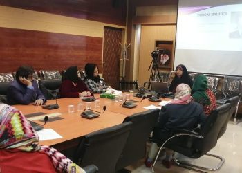 A teacher from Al-Zahra University (peace be upon her) for Women , representing the university in an international conference in Iran