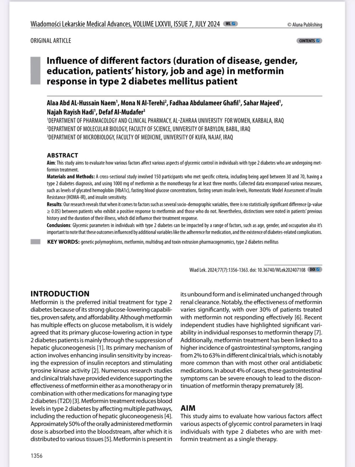Influence of different factors (duration of disease, gender)) education, patients’ history, job and age)
